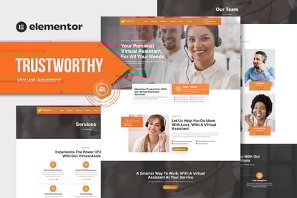 Preview: Trustworthy - Virtual Assistant Business Elementor Template Kit