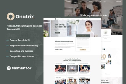 Preview: Onatrix - Finance Consulting & Business Elementor Template Kit