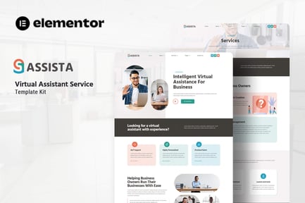 Preview: Assista - Virtual Assistant Service Elementor Template Kit
