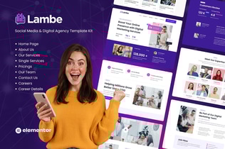Vista previa: Lambe - Template Kits Elementor para Agencia de marketing digital