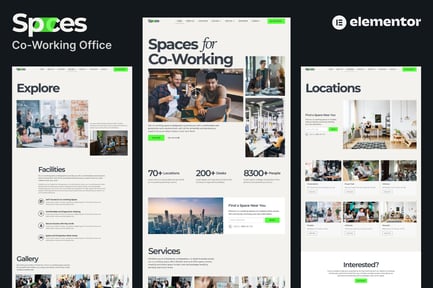 Preview: Spaces - Co-Working Elementor Pro Template Kit