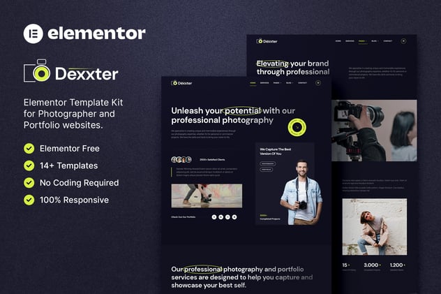 Dexxter – Photography & Portfolio Elementor Template Kit