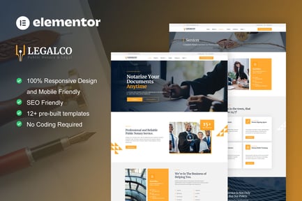 Preview: Legalco - Notary Public & Legal Services Elementor Pro Template Kit
