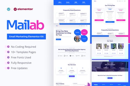 Preview: Mailab - Email Marketing Elementor Pro Template Kit