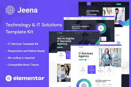 Preview: Jeena - Technology & IT Solutions Elementor Template Kit