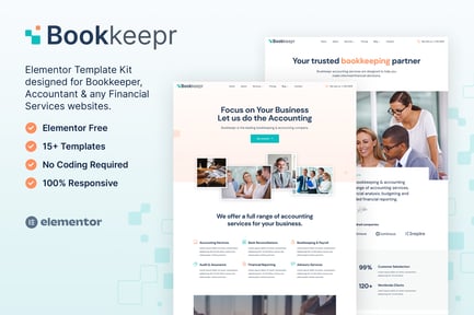 Preview: BookKeepr – Bookkeeping & Accounting Service Elementor Template Kit