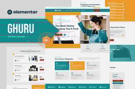 Vista previa: Ghuru - Template Kit Elementor para cursos y educación en línea