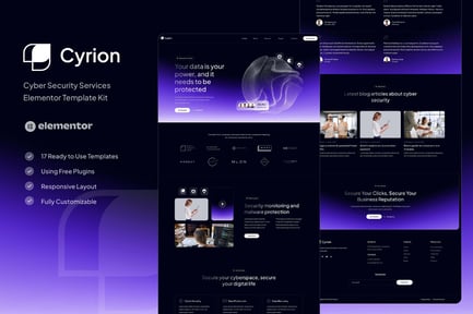 Preview: Cyrion - Cyber Security Services Elementor Template Kit