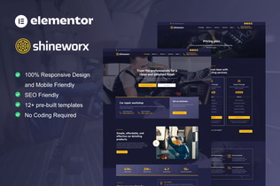 Preview: ShineWorx - Car Detailing Service & Car Repair Elementor Pro Template Kit