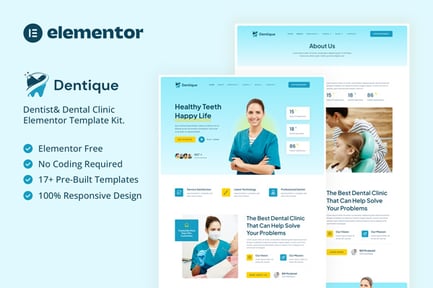 Preview: Dentique - Dentist & Dental Clinic Elementor Template Kit