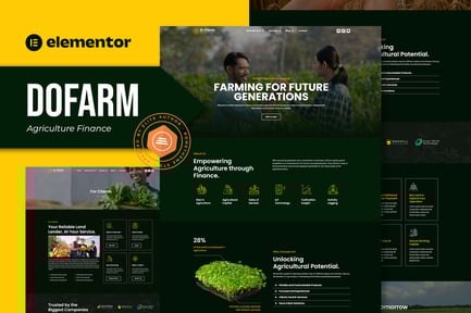 Preview: Dofarm - Agriculture Finance Elementor Pro Template Kit