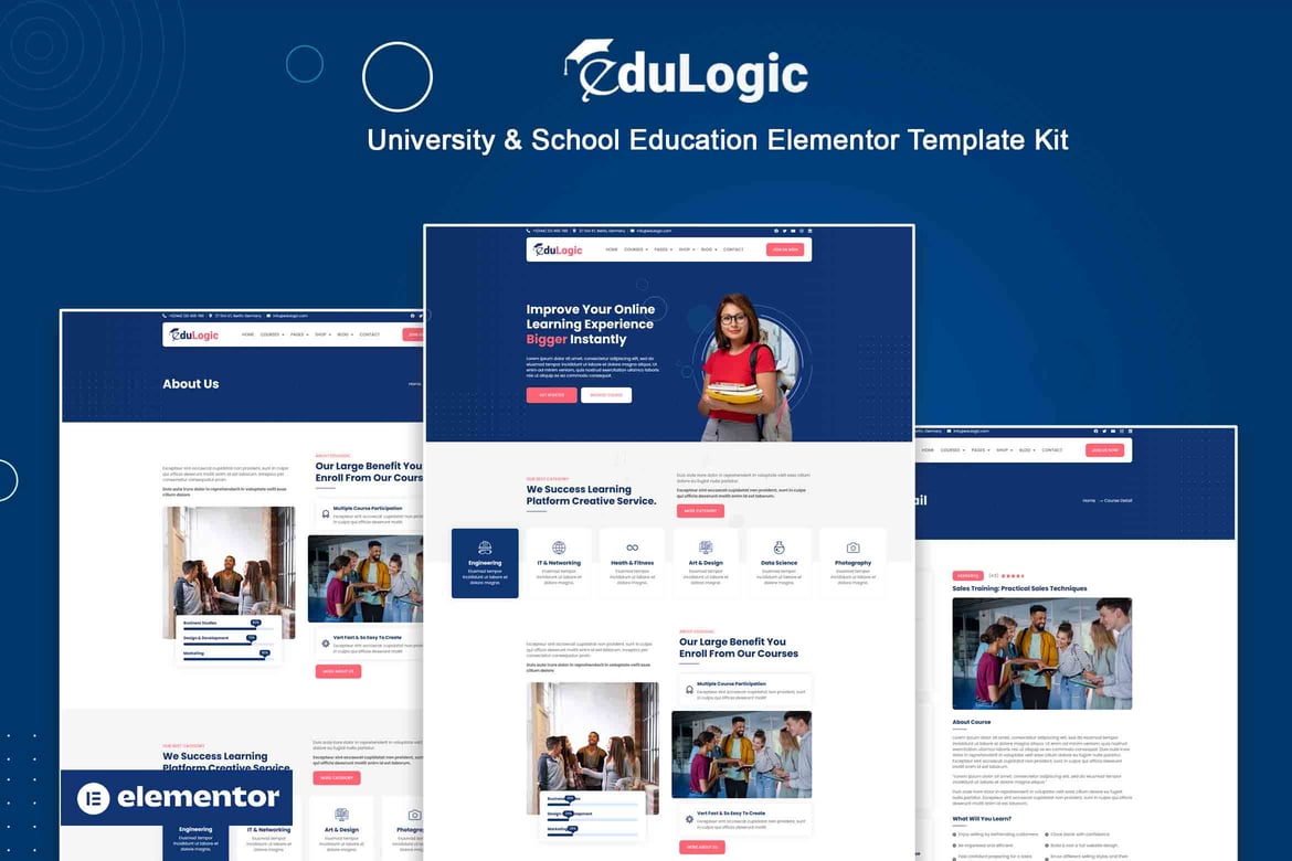 Edulogic - University & School Education Elementor Template Kit, WP ...