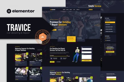 Preview: Travice - Car Detailing Service & Car Repair Elementor Template Kit