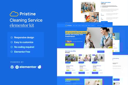 Preview: Pristine - Cleaning Service Elementor Template Kit