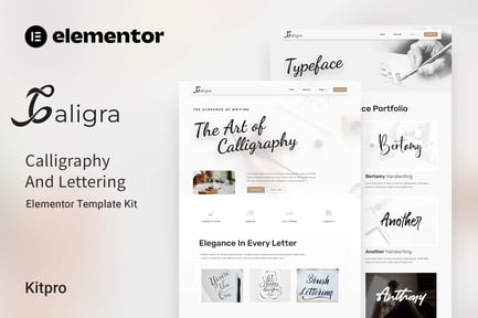 Preview: Caligra - Calligraphy & Lettering Elementor Template Kit
