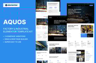 Preview: Aquos - Factory & Industrial Elementor Pro Template Kit