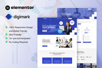 Visualização: Digimark - Kit de Templates Elementor Pro para Agência de Marketing Digital