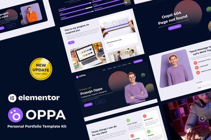 Visualização: Oppa - Kit de Templates Elementor de Portfólio Pessoal