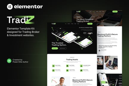 Preview: Tradiz – Trading Broker & Investment Elementor Template Kit