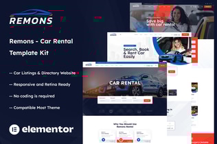 Preview: Remons - Car Rental Elementor Template Kit