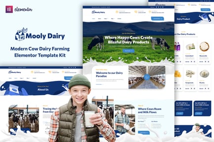 Preview: Mooly - Modern Cow Dairy Farming Elementor Template Kit