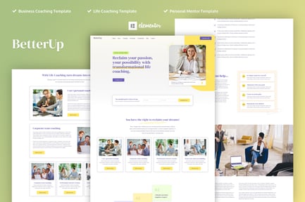 Preview: BetterUp - Business Coaching & Mentor Elementor Pro Template Kit
