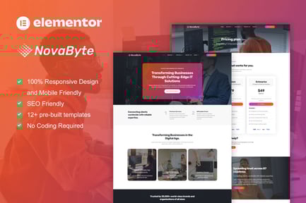 Preview: Novabyte - IT Solutions & Services Company Elementor Pro Template Kit