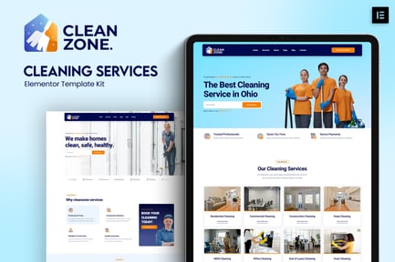 Preview: Cleanzone - Cleaning Services Elementor Template Kit