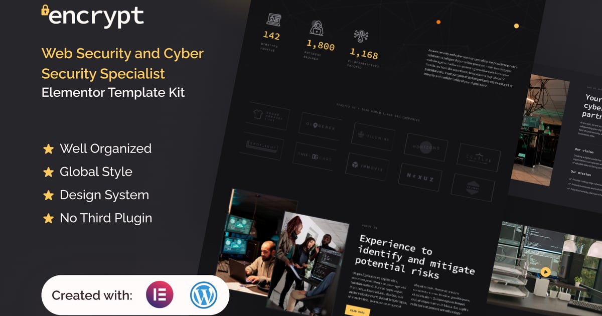 Encrypt - Cyber Security Specialist Elementor Pro Template Kit, WP ...