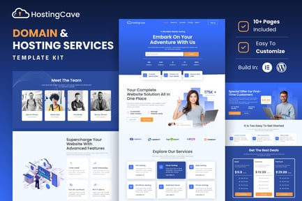 Preview: Hostingcave - Web Hosting Services Elementor Template Kit