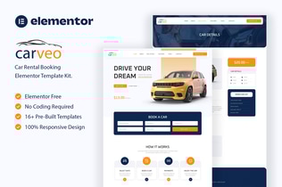 Preview: Carveo - Car Rental Elementor Template Kit
