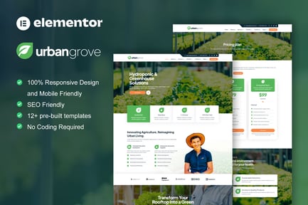 Preview: UrbanGrove - Hydroponic & Agriculture Elementor Template Kit