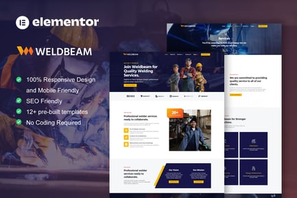 Preview: WeldBeam - Welding Services & Industrial Elementor Template Kit