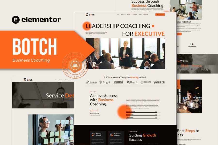 Botch - Business Coaching Elementor Template Kit, WP Template Kits ft ...