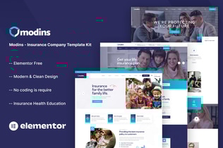 Preview: Modins - Insurance Company Elementor Template Kit