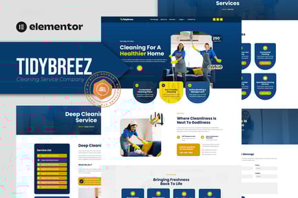 Preview: Tidybreez - Cleaning Service Company Elementor Template Kit