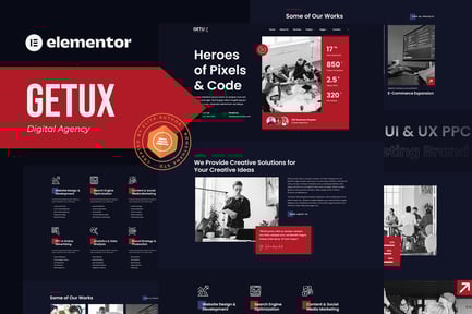 Preview: Getux - Modern Digital Agency Elementor Template Kit