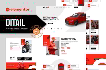 Preview: Ditail - Auto Services & Repair Elementor Pro Template Kit