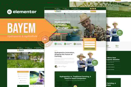 Preview: Bayem - Hydroponic & Agriculture Elementor Template Kit