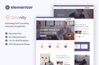 Preview: Serenity - Psychology & Counseling Elementor Template Kit