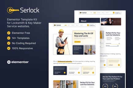 Preview: Serlock – Key Maker & Locksmith Service Elementor Template Kit