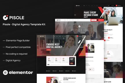 Preview: Pisole - Digital Agency Elementor Template Kit