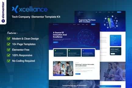 Preview: Xcelliance - Tech Company Elementor Template Kit