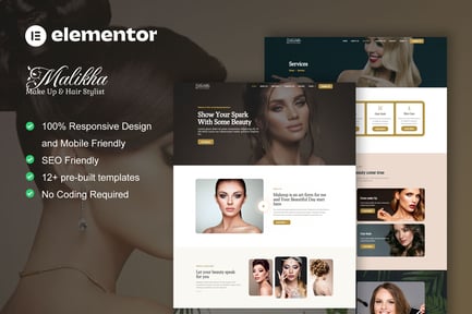 Preview: Malikha - Beauty Salon & Spa Elementor Pro Template Kit