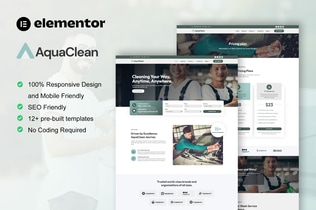 Preview: AquaClean - Car Washing & Cleaning Services Elementor Template Kit