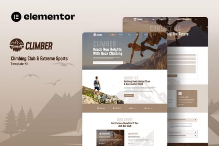 Preview: Climber - Climbing Club & Extreme Sports Elementor Template Kit