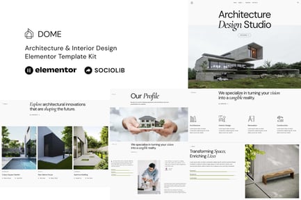 Preview: Dome - Architecture & Interior Design Elementor Template Kit