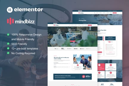Preview: MindBizz - Business Consulting Elementor Pro Template Kit