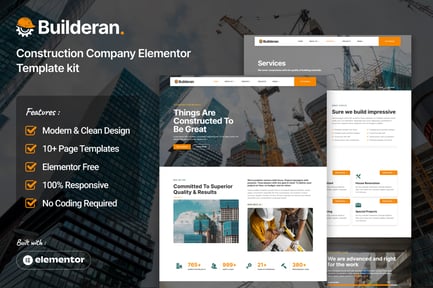 Preview: Builderan - Construction Company Elementor Template kit