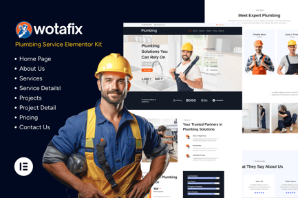 Preview: Wotafix - Plumbing Service Elementor Template Kit